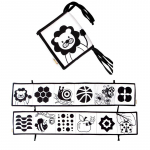 Beebi sensoorsed m&auml;nguasjad riideraamat Vasts&uuml;ndinu voodi kleebis H&auml;lli kaitseraud Mustvalge loomalugu Vaiksed raamatud Montessori laste imikuraamat