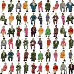 Poos 1:87 ABS materjalist Rongi maastik Istu Inimesed Figuurid Modell Ehitus Reisijad DIY tegelane