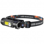 LED-pealamp v&auml;listaskulambi esilaternad reguleeritava peapaelaga, kaugel kahekordse valgusega 180 kraadi 1pcs must