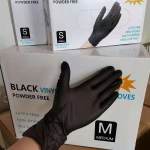 100 TK/BOX &Uuml;hekordsed t&auml;toveeringukindad Salongi Nail Art Kindad Toidukvaliteediga kaitse Veekindel Catering Lateks Kummi Paksendatud Must/Sinine black S
