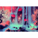 3D-teemanttikandid ristpistega &uuml;mmargune kivimaaling kosk Full Round 20x25CM