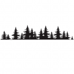 Pine Tree Forest autokleebis Vin&uuml;&uuml;lkleebis, akna auto kere kaunistus kleebis must