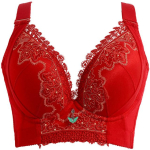 Push Up rinnahoidja Suures suuruses rinnahoidjad naistele 100 105 CD CUP kogutud seksikas pits aluspesu Traadita rinnahoidja lilleline &otilde;mblusteta bralette 40/90C red