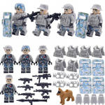 4 tk/partii s&otilde;jav&auml;erelvade merejalav&auml;e kamuflaažikilp Kiiver Koerarmee s&otilde;durid MOC minifiguurid Osad Ehitusklotsid Kingitusm&auml;nguasjad