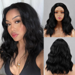 MERISIHAIR naiste &otilde;lgade pikkusega punase veini naturaalne laineline parukas ilma tukkideta s&uuml;nteetilisest kiust l&uuml;hike laineline bob pits ees parukas 35 cm