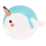 Les Tr&eacute;sors De Lily [A1816] - valge keraamiline seebialus  Whale  - 10 cm t&uuml;rkiissinine