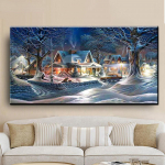 Teemantmaaling lumemaastik, 5d teemanttikandid ristpistes t&auml;isruudukujuline &uuml;mmargune 3D-pilt, j&otilde;uluseinakunst, S113 Full Round 20x40CM