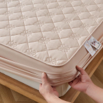 Veekindel madratsikate Elastne madratsikaitse kaheinimesevoodi linakate voodikate (Ilma padjap&uuml;&uuml;rita) 90cmx200cm &scaron;ampanjav&auml;rvi