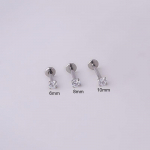 2TK roostevabast terasest augustamine Tragus Stud Crystal Labret Small Ear Studs Helix k&otilde;hrek&otilde;rvar&otilde;ngas naistele augustamine keha ehted 6mm