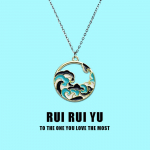 RUI RUI YU kollase ja sinise lainelise lainega kaelakee disain on meeldiv Buduaari s&otilde;brale ripatsi armastajatele kaelakee kingituseks saata 1 PC kollane