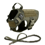 Taktikalised koerarakmed Lemmikloomade treeningkoera vest, metallist pandlaga koerarakmed ja jalutusrihma komplekt v&auml;ikestele suurtele koertele L