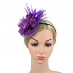 Feather Fascinators naiste lillem&uuml;ts kokteiliballi pulmapaela jaoks lilla