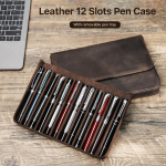 Ehtsast nahast k&auml;sitsi valmistatud pliiatsi&uuml;mbris Kvaliteetne Retro 2/3/6/12 pesa Unisex pliiatsi kott Kontoritarvete kirjatarvete karp 12 Slots