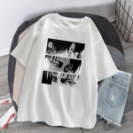 Naiste T-s&auml;rgid Jaapani Anime Attack On Titan Levi Ackerman Eye Punk Tops Suvised Harajuku Suurem&otilde;&otilde;tmelised gooti l&uuml;hikeste varrukatega T-s&auml;rk S valge
