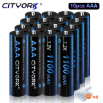 CITYORK AAA 1100 mAh NiMH 1,2 V taaslaetav aku 1,2 V AAA aku 3 A aaa Sobib m&auml;nguasjadele, hiirtele, elektroonilistele kaaludele