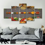 5-osaline Healthy Spices Plakat Phytonutrientsi l&otilde;uend Pilt Prindi Seinakunst L&otilde;uendimaaling Elutoa seinakaunistus raamitud 20x35cm*2 20x45cm*2 20x55cm*1