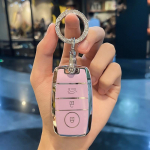 3/4 nuppudega Shell Fob v&otilde;tmehoidja Kia Optima Sorento Niro Soul TPU auto v&otilde;tmekaane &uuml;mbrise hoidik Kia KX3 KX5 K3S RIO Ceed Cerato jaoks 3 button set 1 valge