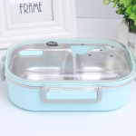 Jaapani l&otilde;unakarp, kaasaskantav lahtritega lauan&otilde;ud 304 roostevabast terasest laste Bento Box mikrolaineahjus toidun&otilde;ud 2&1 sinine