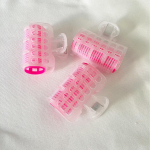 3 tk/partii 2 suuruses juukserullid, lillad kaasaskantavad plastist vormimisvahendid, fikseerivad meisterdamise vormimisrullid, rullikud, ilurullid naistele 3pcs 6x3 cm roosa