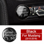 Ford Mustang 2015 2016 2017 2018 jaoks m&otilde;eldud auto stiihitava mootori k&auml;ivitusseiskamisnupu kleebise kate, ehtsast s&uuml;sinikkiust must