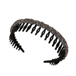 Daami laineline peapael, libisemisvastane l&auml;ikiv kivist hammastega kitsa riba juukseraam N&auml;opesuvahend Daami juukser&otilde;ngad juuste aksessuaarid must