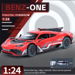 1/24 Scale Benz ONE Sports Diecast automudeli m&auml;nguasi, tagasit&otilde;mmatav m&auml;nguasi koos heli ja valgusega lastele V&auml;ikelastele poistele T&uuml;drukutele m&otilde;eldud kingituste kollektsioon 1/24-21x9x5cm