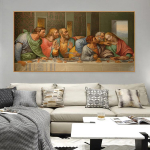 Leonardo Da Vinci viimase &otilde;htus&ouml;&ouml;gi plakatid ja tr&uuml;kised kuulsad maalikunstid, seinakunsti l&otilde;uendimaalid elutoa sisekujunduseks Cuadros 20x40cm No Frame