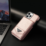 Rahakoti sidepulga riistvara Vargusevastane harjakaart Magnetiline klapp-nahk&uuml;mbris iPhone 15 14 Pro Max 13 12 Samsung Galaxy S23 FE S22 Ultra A13 A53 A54 jaoks iPhone 15 roosa kuldne v&auml;rv