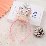Printsessit&uuml;druku juukser&otilde;ngas Sweet Crown Squein v&otilde;rgust juuksepaelaga v&auml;ikelapse t&uuml;druku s&uuml;nnip&auml;evapeoks Baby Head Wear Juukseaksessuaarid