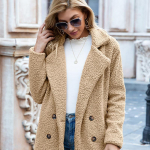 IELGY n&ouml;&ouml;biga rev&auml;&auml;r lahtine kampsun kardigan lambakook villane mantel S khaki