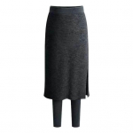 Talvine avar seelik, &uuml;hev&auml;rviline v&otilde;lts kaheosalised &otilde;hukesed p&uuml;ksid k&otilde;rge v&ouml;&ouml;kohaga, soojad, poolitatud A-line pluss suuruses naiste seelik, retuusid Naiste riided 3XL helehall v&auml;rv