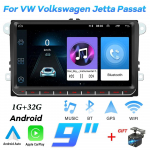 9-tolline Android Carplay auto multimeediumipleier VW/Volkswageni/Golfi/Polo/Tiguani/Passati/B7/B6/Seat/Leoni/Skoda/Octavia raadio GPS-navigatsiooni jaoks 1+32GB