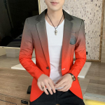 Meeste bleiser Fot, kevad uus meeste gradiendiga kost&uuml;&uuml;mjakk Masculino Korea stiilis Slim Fit vabaaja meeste mood trendi kleit jakk XXXL