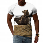 Suvemood Loominguline pilt Meeste T-s&auml;rk &Uuml;markraega l&uuml;hikeste varrukatega topid Panda Animal J&auml;&auml;karu Precious World Leopard King XS