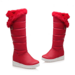 J/talve uued lumesaapad k&otilde;rgendatud kiilukontsade ja pikkade pehmete k&uuml;&uuml;likukarva soojade saapadega 41 punane