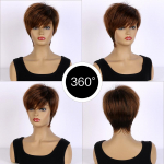 Moodne l&uuml;hike s&uuml;nteetiline parukas naistele kihiliste l&otilde;igatud juustega parukad tukkidega Blond must ombre parukas kuumakindel parukas kuld/must