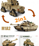 2in1 ABRAMSi peamised lahingutanki ehitusplokid 1:28 Model Bricks II maailmas&otilde;ja s&otilde;jalise seeria M1A2 tankm&auml;nguasju lastele ilma karbita