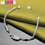 925 Sterling H&otilde;be Net Snake Heart Keti K&auml;ev&otilde;ru Ehted 20cm