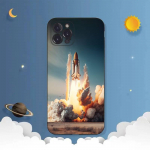 Space Rocket telefoni&uuml;mbris iPhone'ile Samsung Galaxy Redmi Xiaomi Oppo OnePlus Note SA 7 8 9 10 11 12 13 14 20 21 22 23 53 54 Pro Max Ultra TPU Soft iPhone 6 or 6S