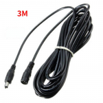 3M 12 V CCTV alalisvoolu toitekaabli pikendusjuhtme adapter isane/emane 5,5 mm x 2,1 mm