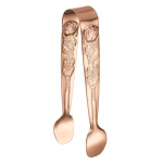 Roostevabast terasest j&auml;&auml;kuubiku klamber Roostekindel erksav&auml;rviline mugav k&auml;epide, &uuml;mmargune pea Suhkurtoit BBQ kondiitri tangid K&ouml;&ouml;git&ouml;&ouml;riist kuldne/Heleroosa