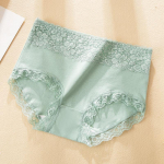 Puuvillane pitsist aluspesu naiste k&otilde;rge v&ouml;&ouml;kohaga aluspesu jaoks Suured puuvillased p&uuml;ksid Naiste higi imavad p&uuml;ksid Hingav aluspesu Elastsed p&uuml;ksid M lilla