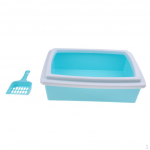 Candy Kitty salve aiaga &uuml;mbritsetud tualettpann koos k&uuml;hvliga kasside allapanu ja kodutreeningutega sinine