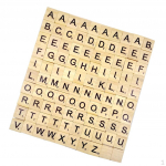 100 tk puidust plaadid, mustad t&auml;hed, pusle t&auml;hestikud