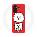 Coque pour Xiaomi Redmi Note 11 4G BTS Bangtan Gar&ccedil;ons BT21 RJ de Jin Fond Rouge