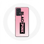Coque pour Samsung Galaxy A13 5G Blackpink Groupe de K-pop Logo Noir Rose Fond Rose