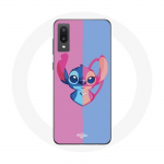 Coque pour Samsung Galaxy A02 Stitch et angel bleu rose