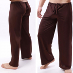 Uued meeste seksikad lahtised j&auml;&auml;siidist n&ouml;&ouml;riga p&uuml;ksid Mugavad Kodu Fitness Jooga V&auml;liskaubandus Vaba aeg Laia jalaga pidžaamad XL