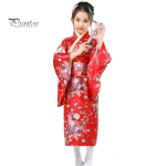 1 komplekt Jaapani kimono erksa kirsi&otilde;ie printiga Kergesti kantav Cosplay koolietenduste kimono t&uuml;drukutele 130cm sinine