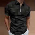 Meeste s&auml;rk Polo vabaaja t&otilde;mblukuga l&uuml;hikeste varrukatega mood vaba t&otilde;mblukuga suvine kevadine regulaarne sobivus 3D sinise &auml;&auml;risega ruudustikuga prinditud s&auml;rk 8XL